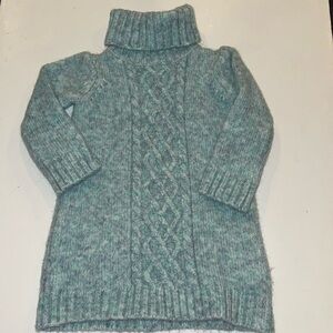 Janie and Jack Teal Cable Knit Sweater Dress SZ 6-12 Months